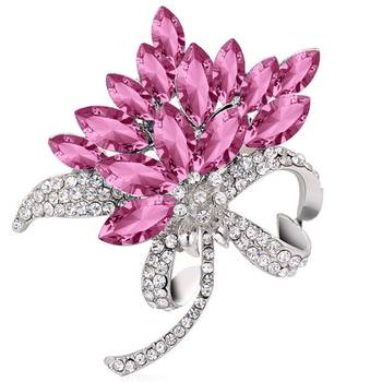 Pink crystal brooch 1
