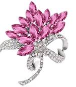 Pink crystal brooch