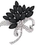 Black crystal brooch