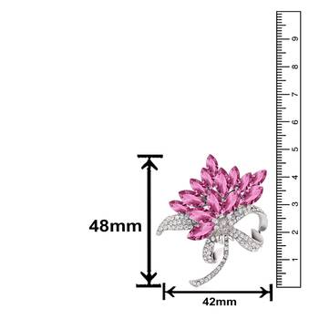 Pink crystal brooch 3