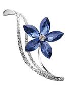 Blue crystal brooch