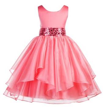 brown plain polyester kids girl gowns 1