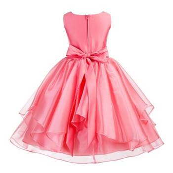 brown plain polyester kids girl gowns 2