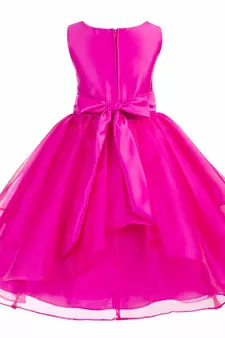 pink plain polyester kids girl gowns