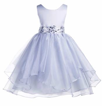 grey plain polyester kids girl gowns 1