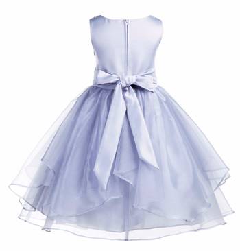 grey plain polyester kids girl gowns 2