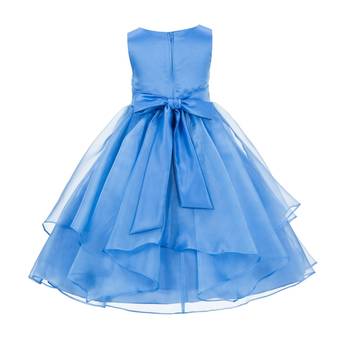 multicolor plain polyester kids girl gowns 2