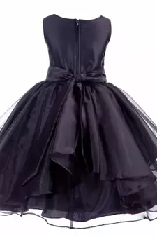 black plain polyester kids girl gowns