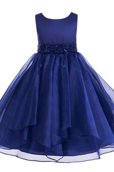 turquoise plain polyester kids girl gowns
