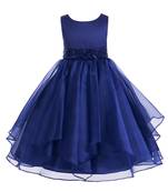 turquoise plain polyester kids girl gowns