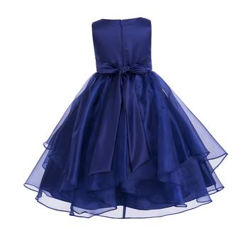 turquoise plain polyester kids girl gowns 2