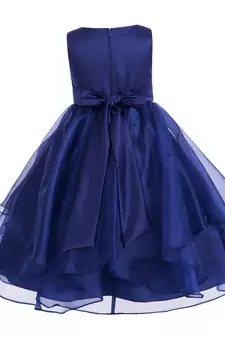 turquoise plain polyester kids girl gowns
