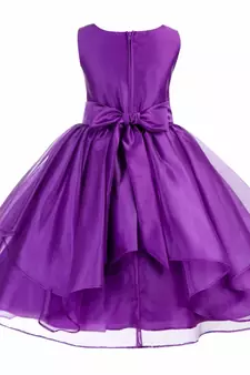 purple plain polyester kids girl gowns