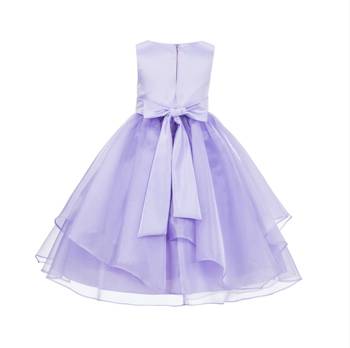 silver plain polyester kids girl gowns 2