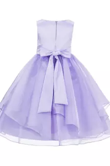silver plain polyester kids girl gowns