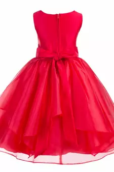 red plain polyester kids girl gowns