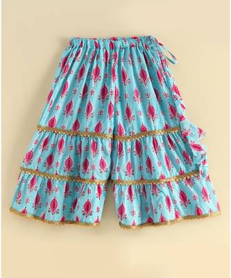 blue Triple layered sharara Kurti set 5