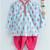 Blue Kurta with a Fuschia Dhoti