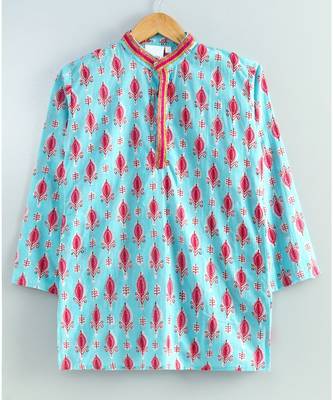 Blue Kurta with a white Pajama 2