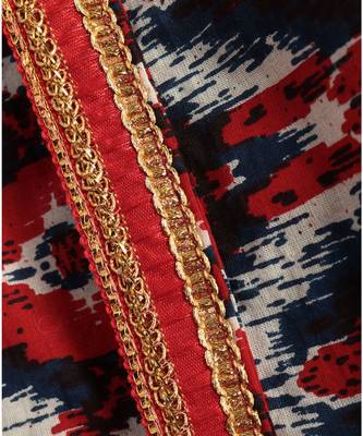 red ikkat print kurta with a white pajama 6