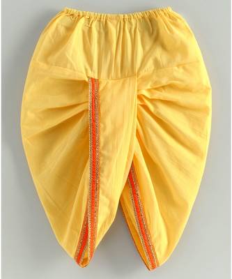 yellow striped kurta with a mustard dhoti 6