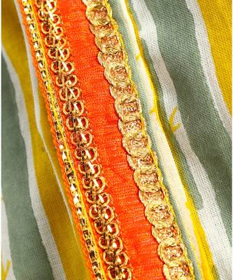 yellow striped kurta with a white pajama 9