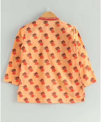 Peach kurta with Red dhoti 4