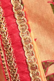 Peach kurta with Red dhoti