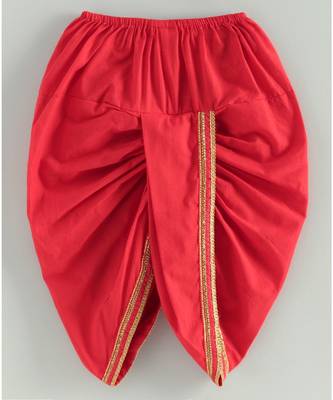 Peach kurta with Red dhoti 8