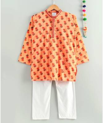 peach kurta with white pajama 1