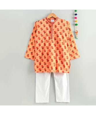 peach kurta with white pajama 2
