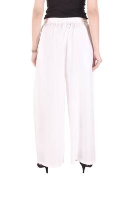 White plain rayon trousers
 2