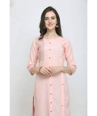Pink Embroidered Rayon Kurti with Plazzo 4