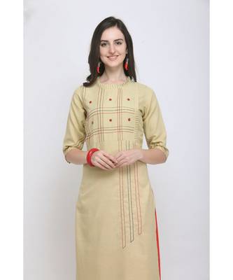 Mustard Embroidered Rayon Kurti with Plazzo 4