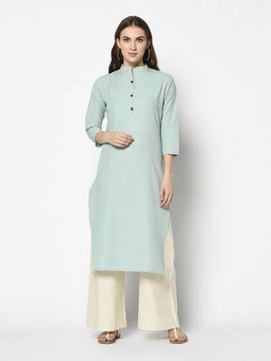 Green Cotton Straight kurti 1