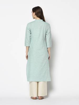 Green Cotton Straight kurti 2
