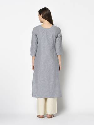Blue Cotton Straight kurti 2