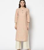 Peach Cotton Straight kurti