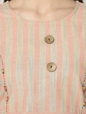Peach Cotton Straight kurti 4