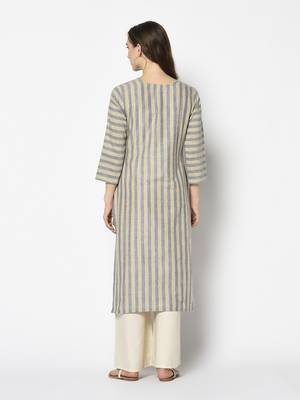 Blue Cotton Straight kurti 2