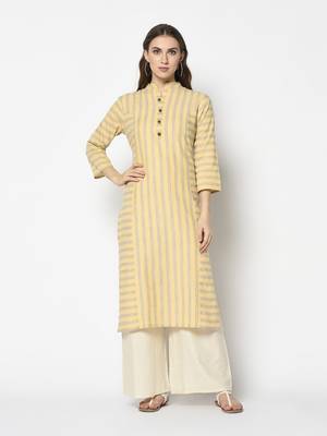 Orange Cotton Straight kurti 1