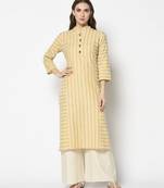 Orange Cotton Straight kurti