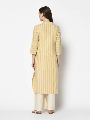 Orange Cotton Straight kurti 2