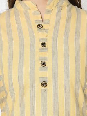 Orange Cotton Straight kurti 4