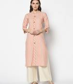 Pink Cotton Straight kurti