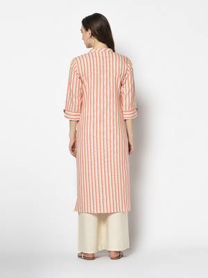 Pink Cotton Straight kurti 2