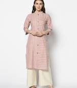  Pink Cotton Straight kurti