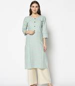 Green Cotton Straight kurti