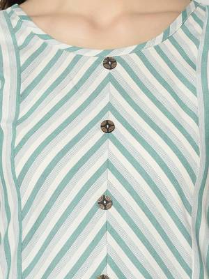 Green Cotton Straight kurti 4