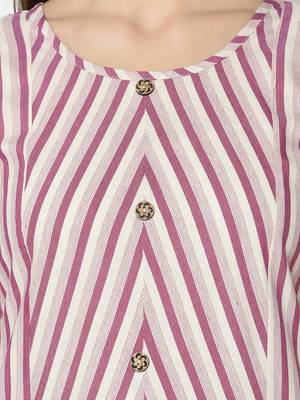 Pink Cotton Straight kurti 4